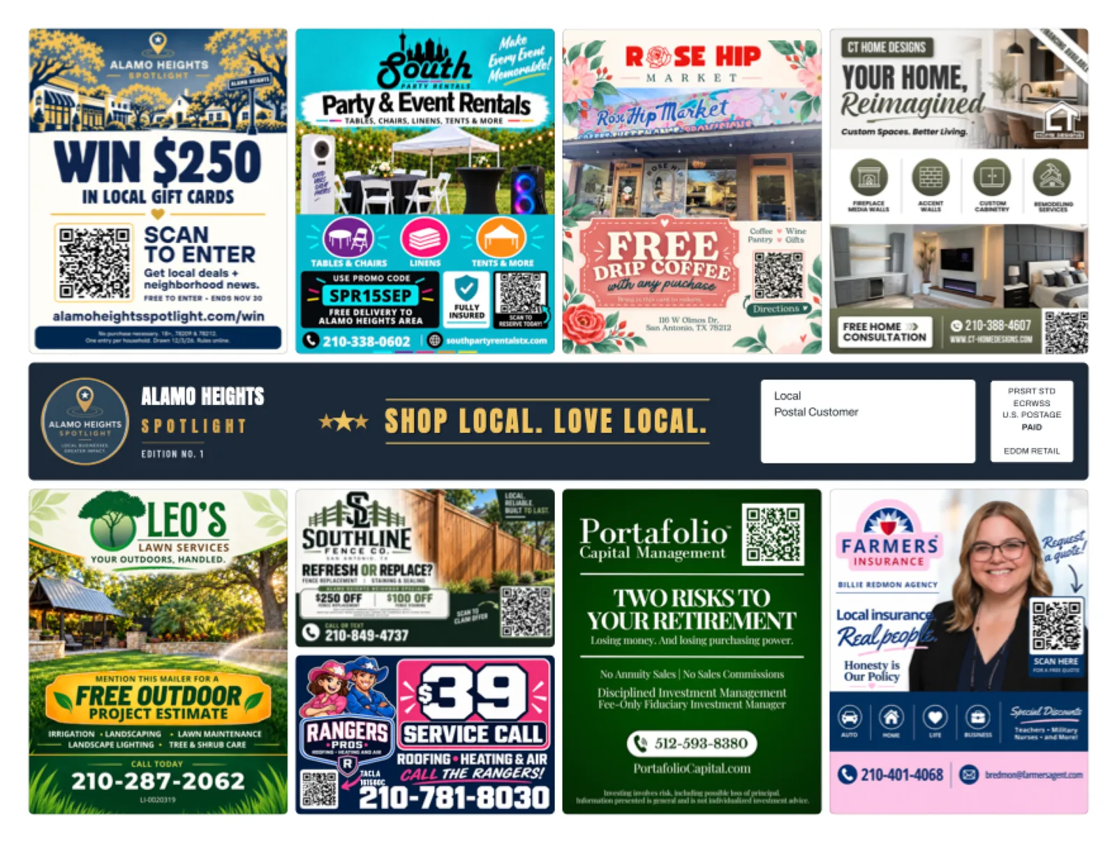 Front of sample Alamo Heights artwork — preview for Downtown McKinney Spotlight